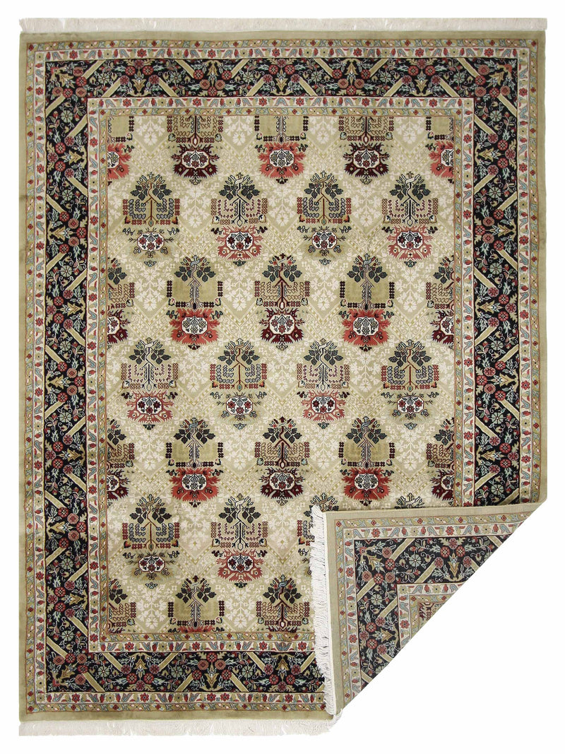 Pacific Maharaja 66758 Beige Black Transitional Hand Knotted Rug