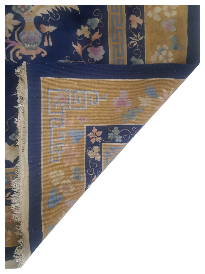 Pacific Peking 66760 Blue Gold Traditional Hand Knotted Rug