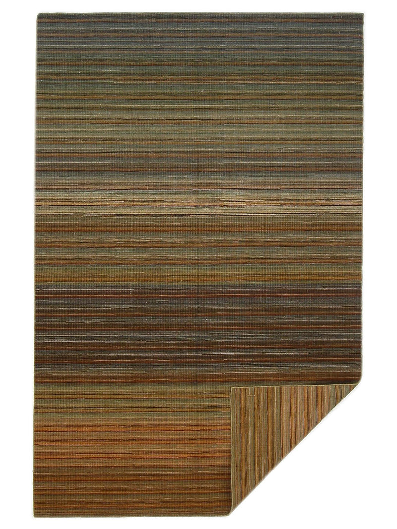 Pacific Corduroy 66763 Green Orange Kilim Hand Knotted Rug