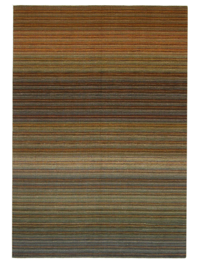 Pacific Corduroy  Green Orange Kilim