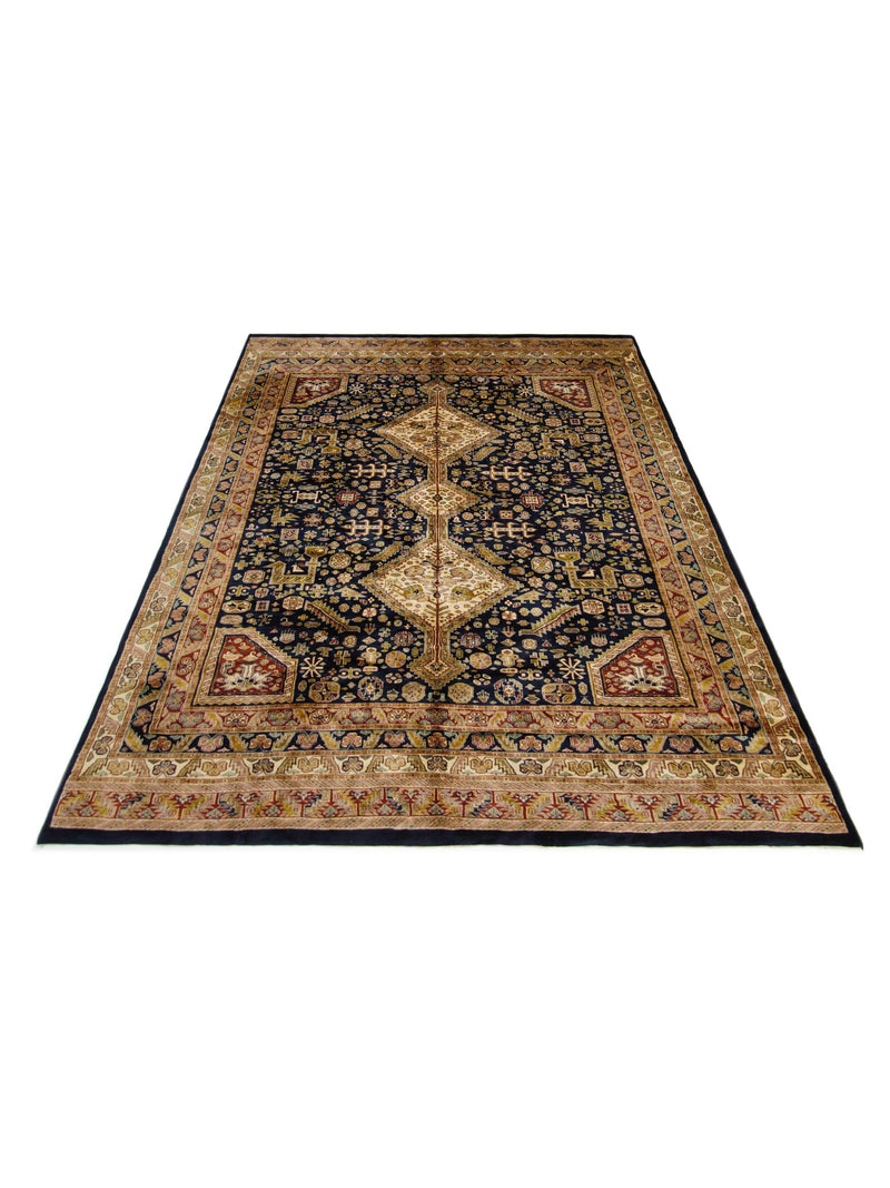 Pacific Kazak 66770 Navy Ivory Traditional Hand Knotted Rug