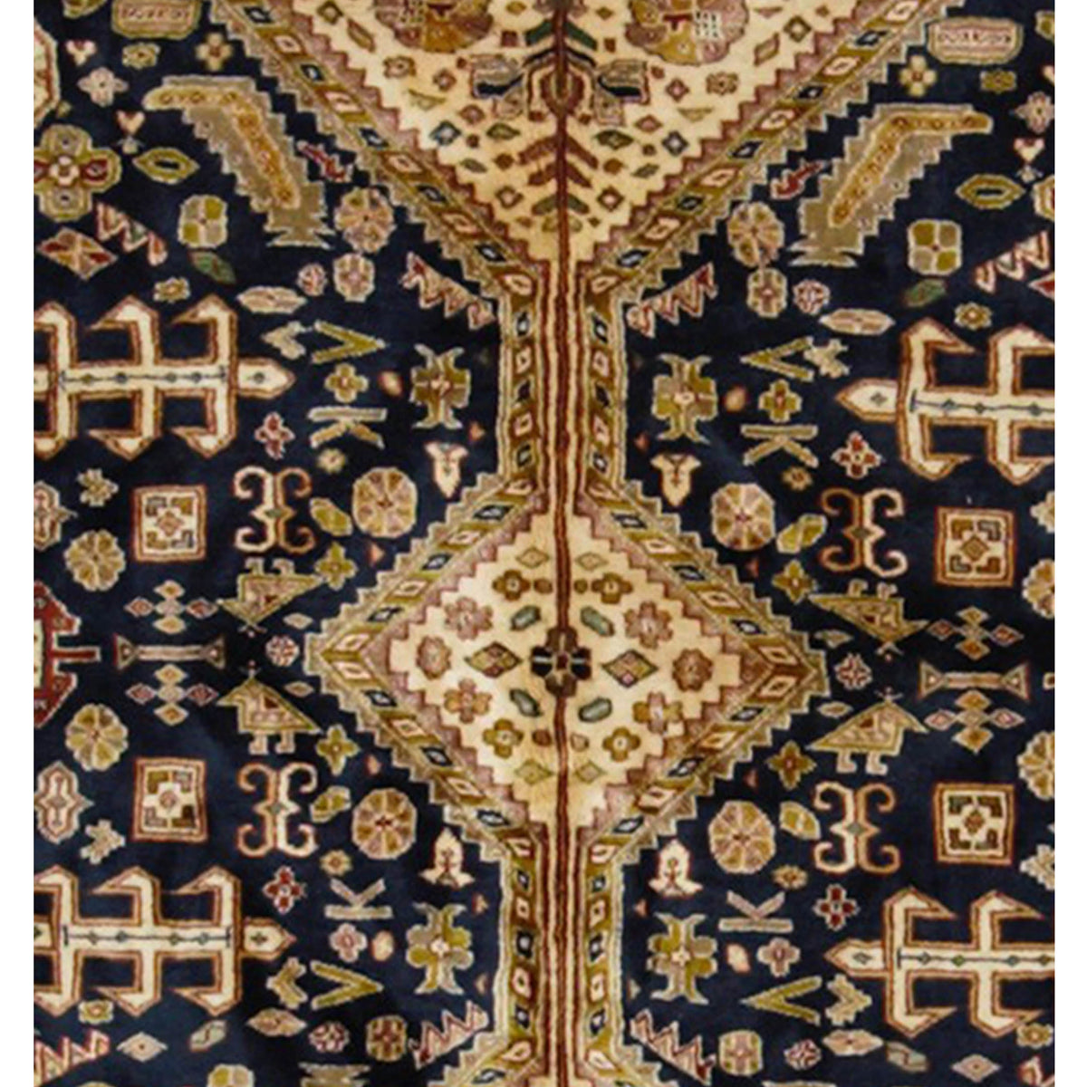 Pacific Kazak 66770 Navy Ivory Traditional Hand Knotted Rug