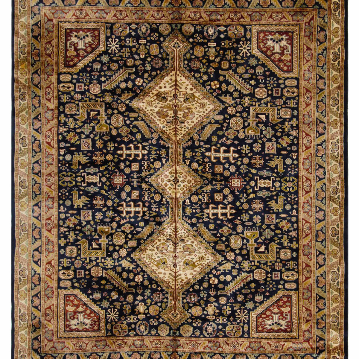 Pacific Kazak  Navy Ivory Traditional