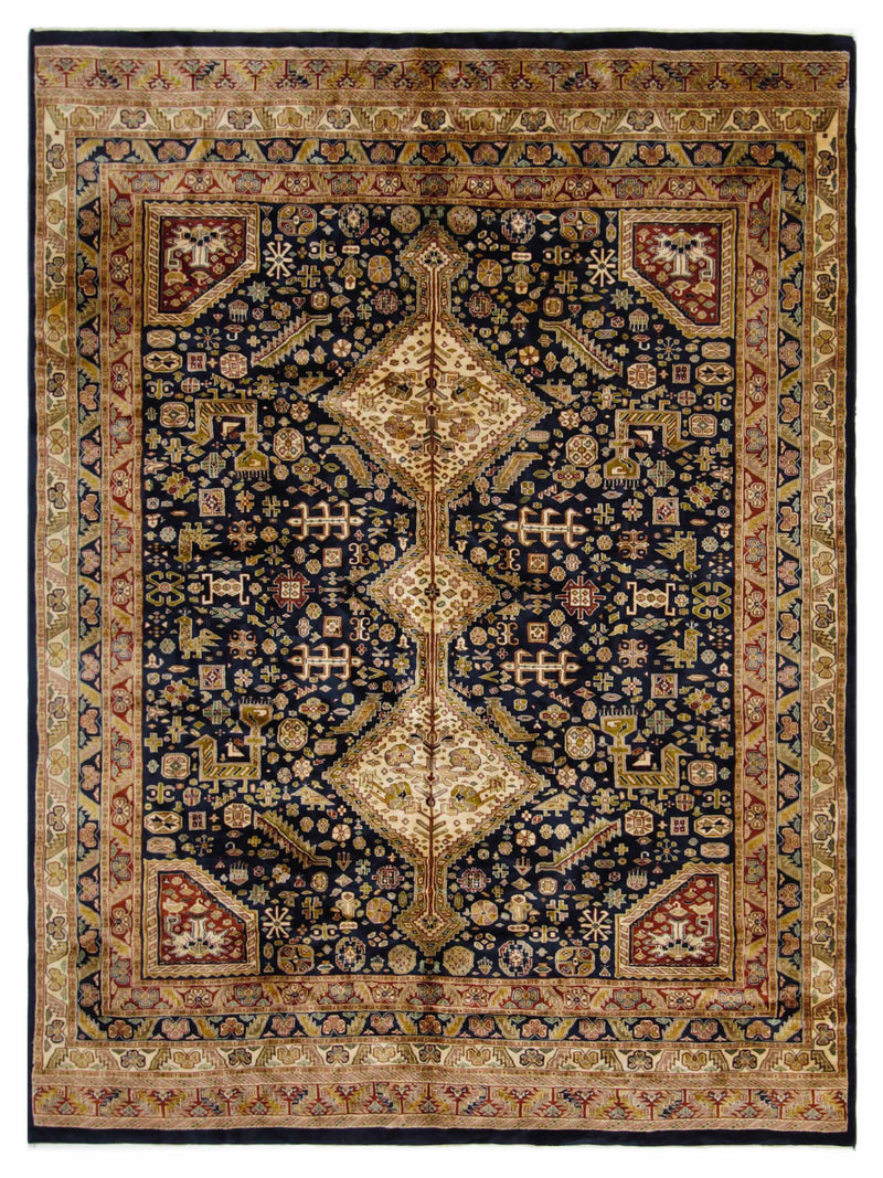 Pacific Kazak  Navy Ivory Traditional