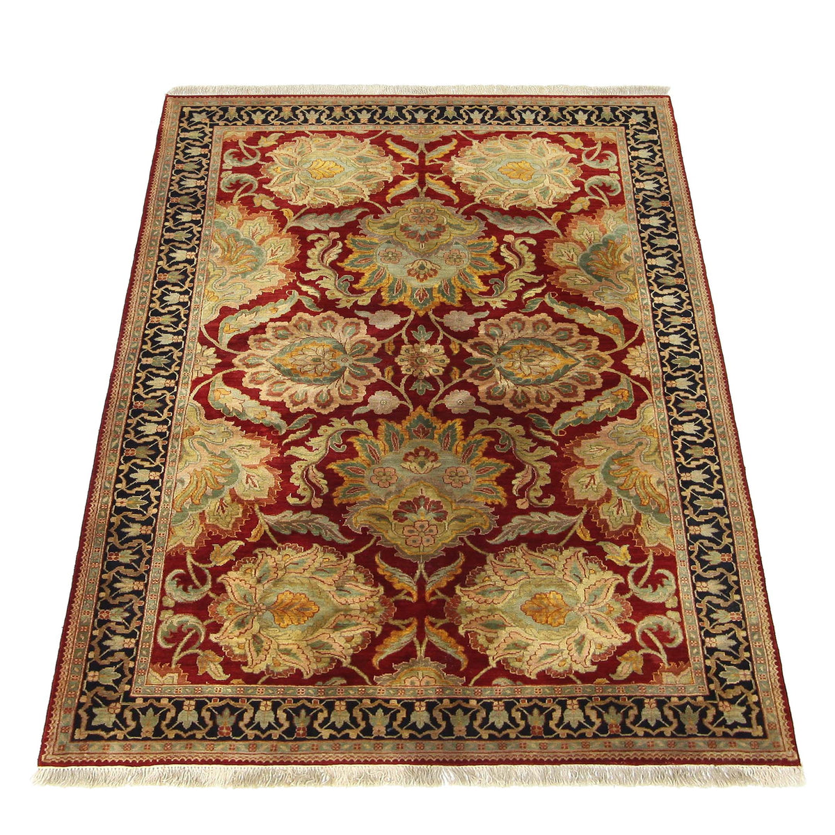Pacific Agra 66772 Red Black Traditional Hand Knotted Rug