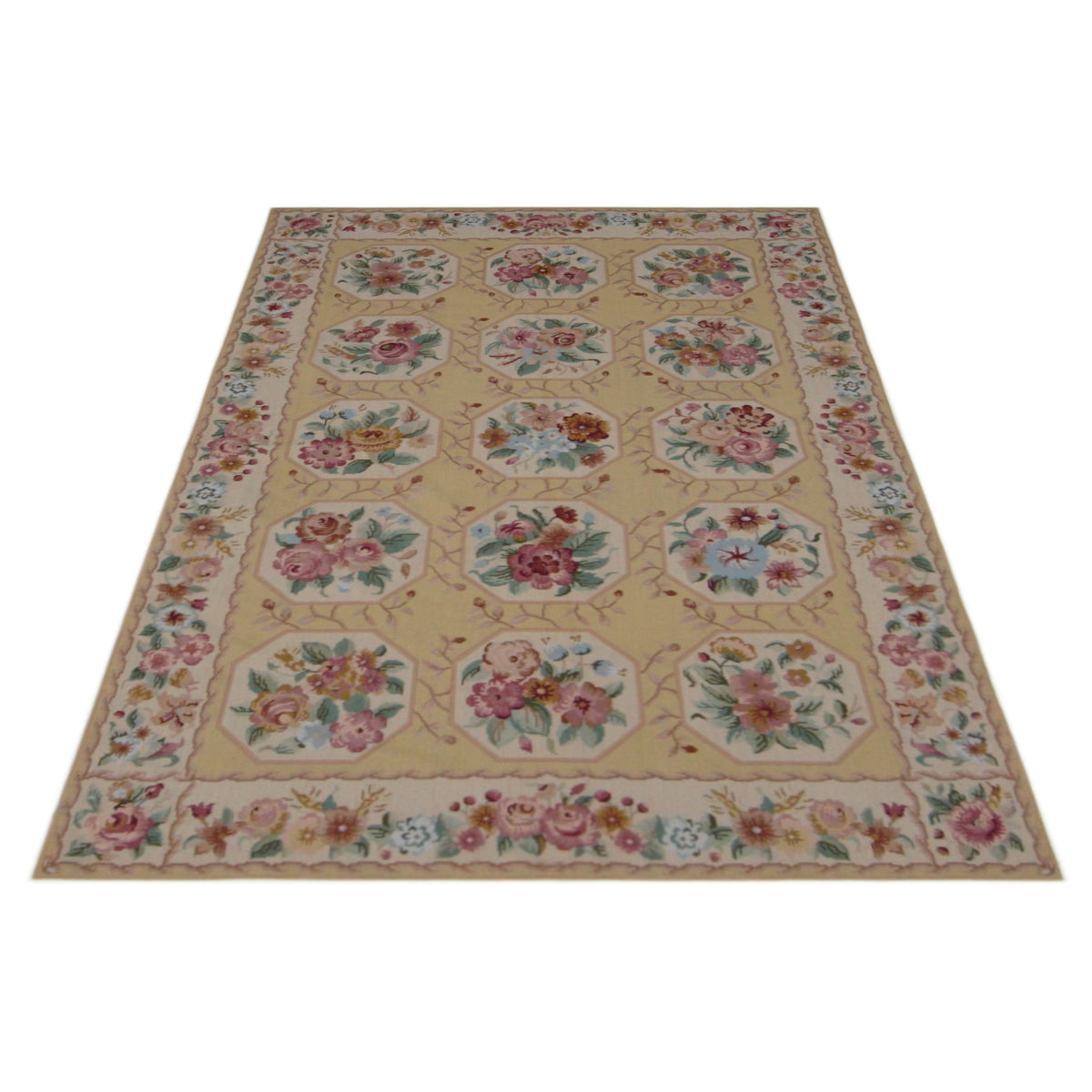 Pacific Needle Point 66776 Beige Multi Tapestry Needle Point Rug