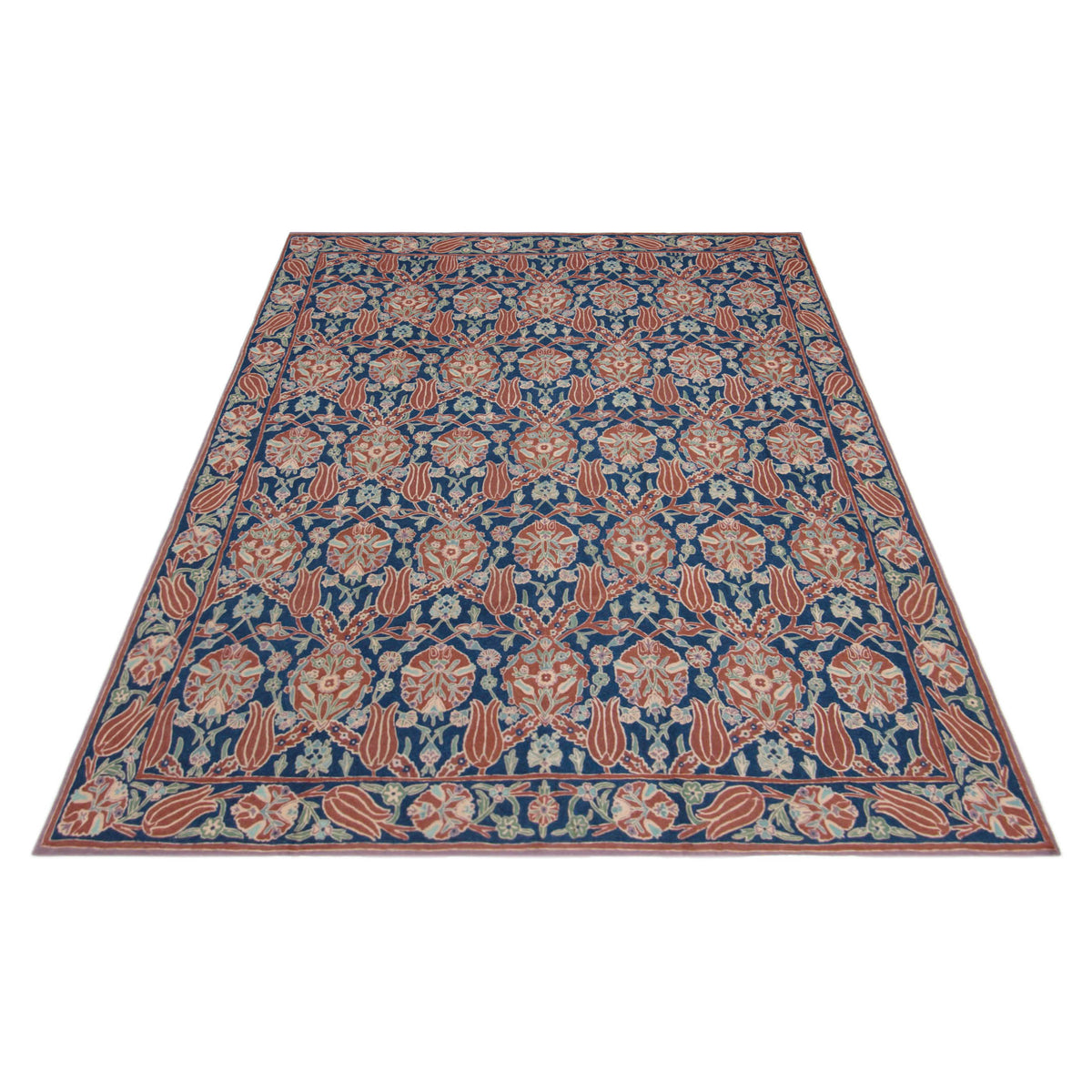Aira Chainstich 66778 Navy Navy Kilim Flatweave Rug