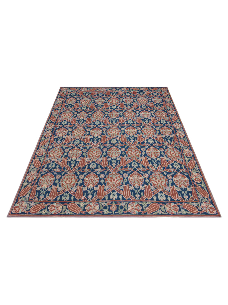 Aira Chainstich 66778 Navy Navy Kilim Flatweave Rug