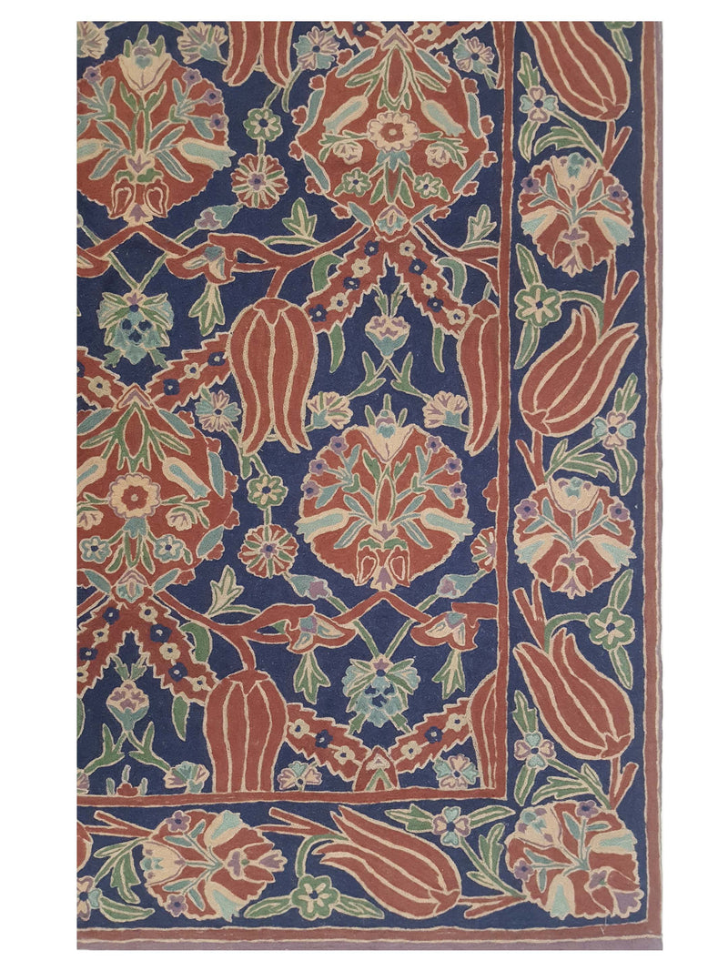 Aira Chainstich 66778 Navy Navy Kilim Flatweave Rug