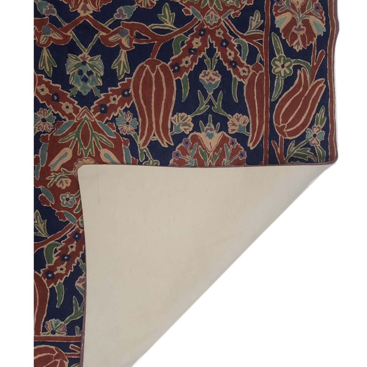 Aira Chainstich 66778 Navy Navy Kilim Flatweave Rug
