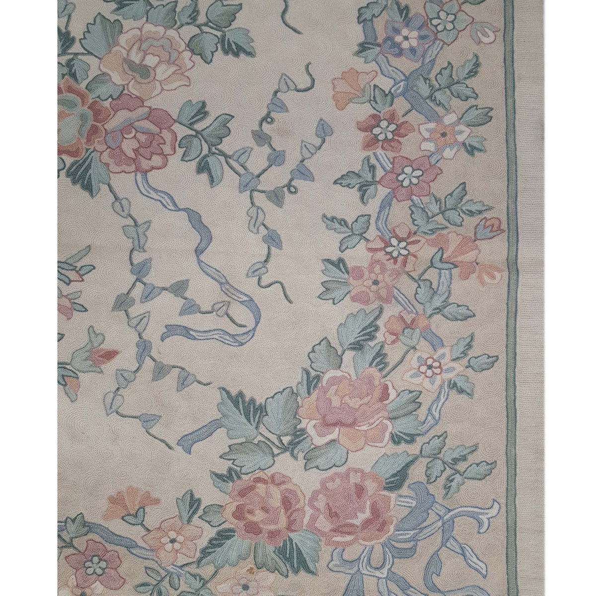 Aira Chainstich 66779 Ivory Ivory Kilim Flatweave Rug