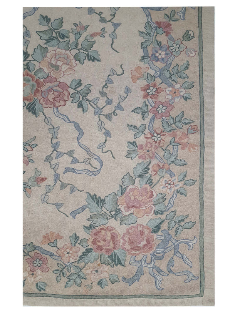 Aira Chainstich 66779 Ivory Ivory Kilim Flatweave Rug