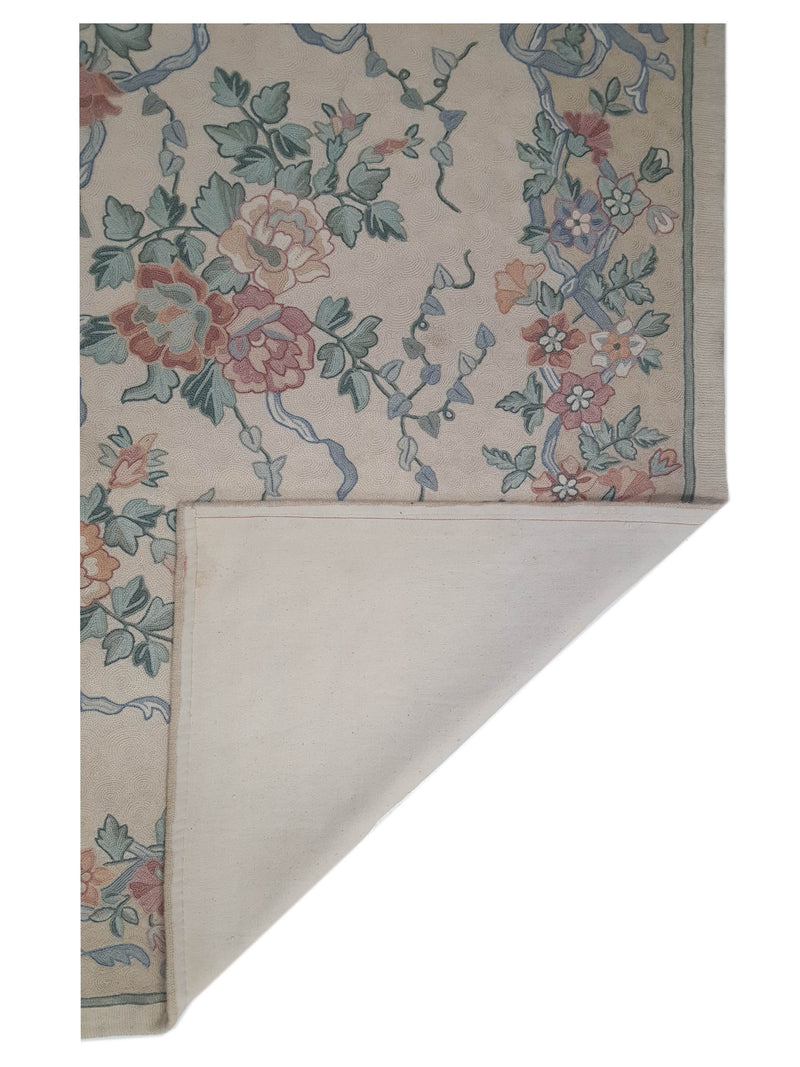 Aira Chainstich 66779 Ivory Ivory Kilim Flatweave Rug