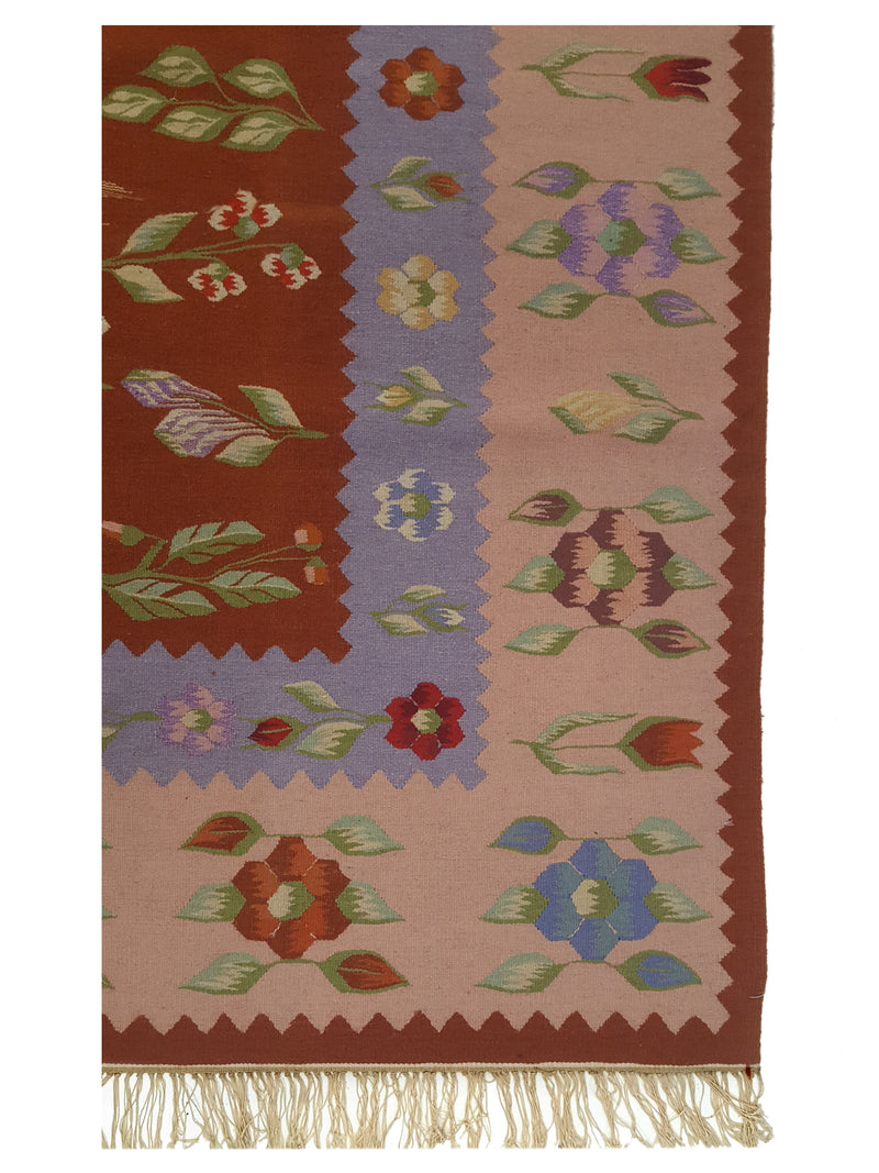 Aura Kilim 66780 Rust Lt.Pink Kilim Hand Woven Rug