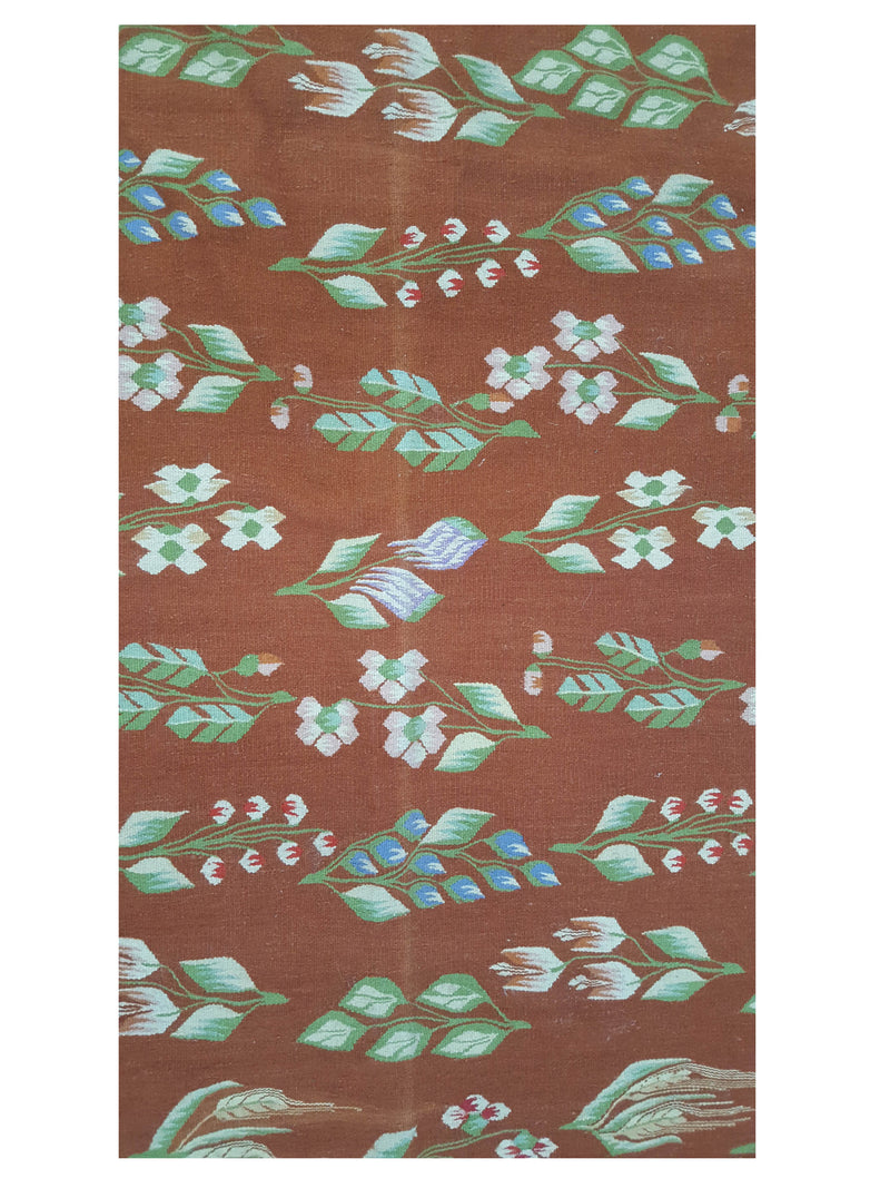 Aura Kilim 66780 Rust Lt.Pink Kilim Hand Woven Rug