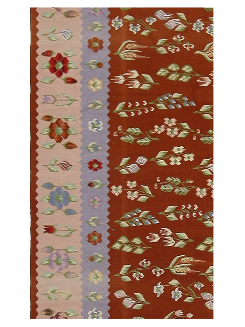 Aura Kilim 66780 Rust Lt.Pink Kilim Hand Woven Rug