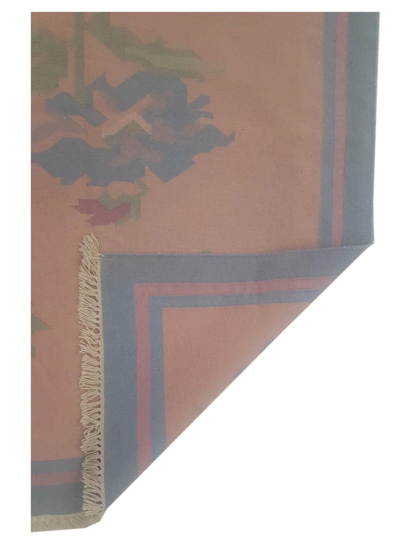 Pacific Dhurrie 66783 Pink Blue Kilim Hand Knotted Rug