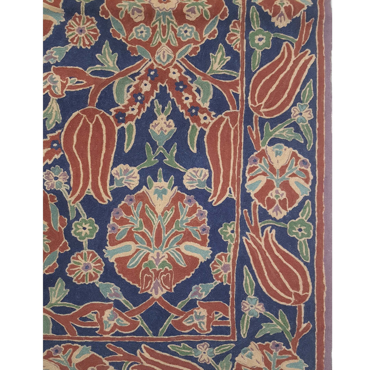 Aira Chainstich 66785 Navy Multi Kilim Flatweave Rug