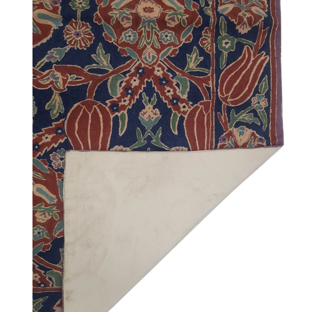 Aira Chainstich 66785 Navy Multi Kilim Flatweave Rug