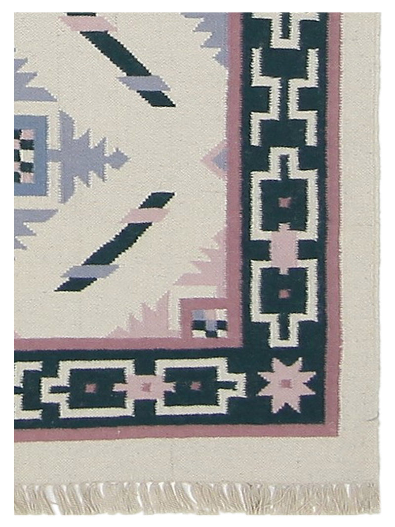 Pacific Dhurrie 66787 Silver Navy Kilim Hand Knotted Rug