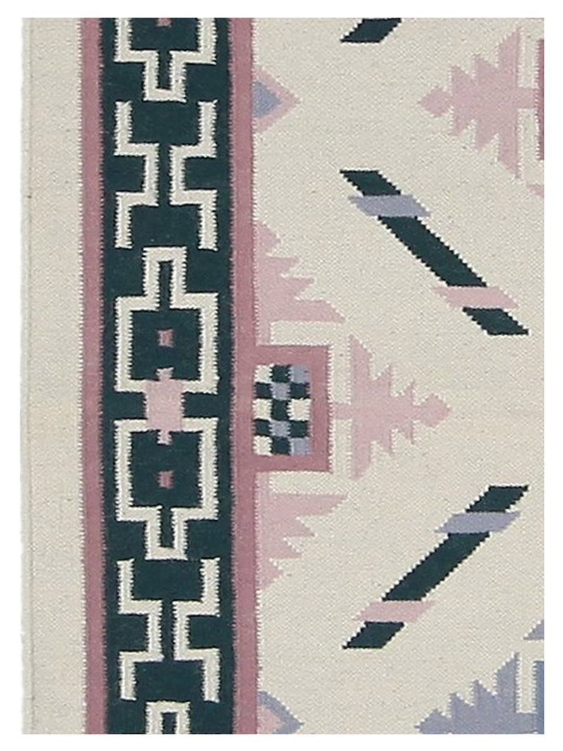 Pacific Dhurrie 66787 Silver Navy Kilim Hand Knotted Rug