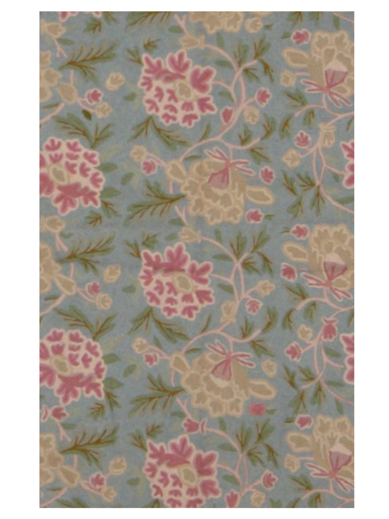Aira Chainstich 66789 Aqua Ivory Kilim Flatweave Rug