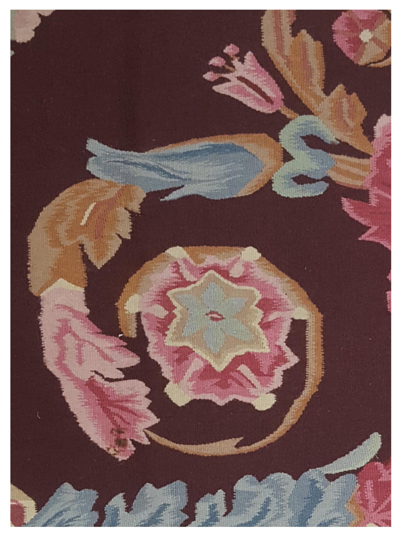 Aura Kilim 66792 Burgundy Multi Kilim Hand Woven Rug