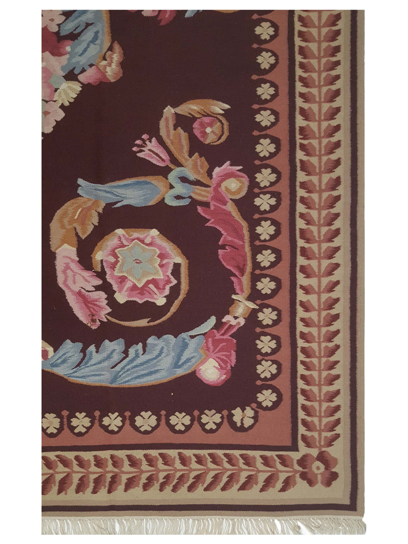 Aura Kilim 66792 Burgundy Multi Kilim Hand Woven Rug