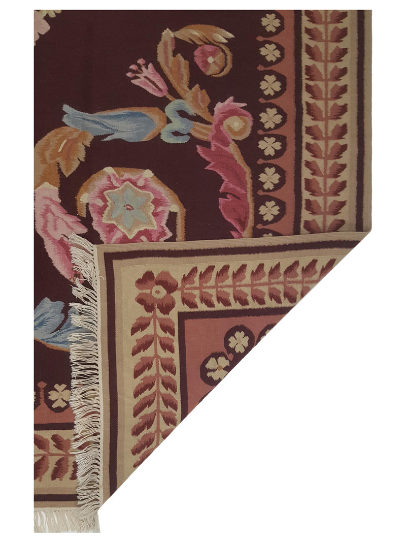 Aura Kilim 66792 Burgundy Multi Kilim Hand Woven Rug