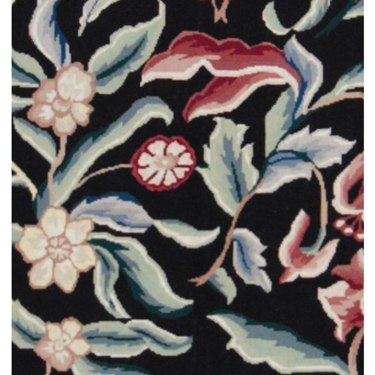 Pacific Needle Point 66793 Black Blue Transitional Needle Point Rug