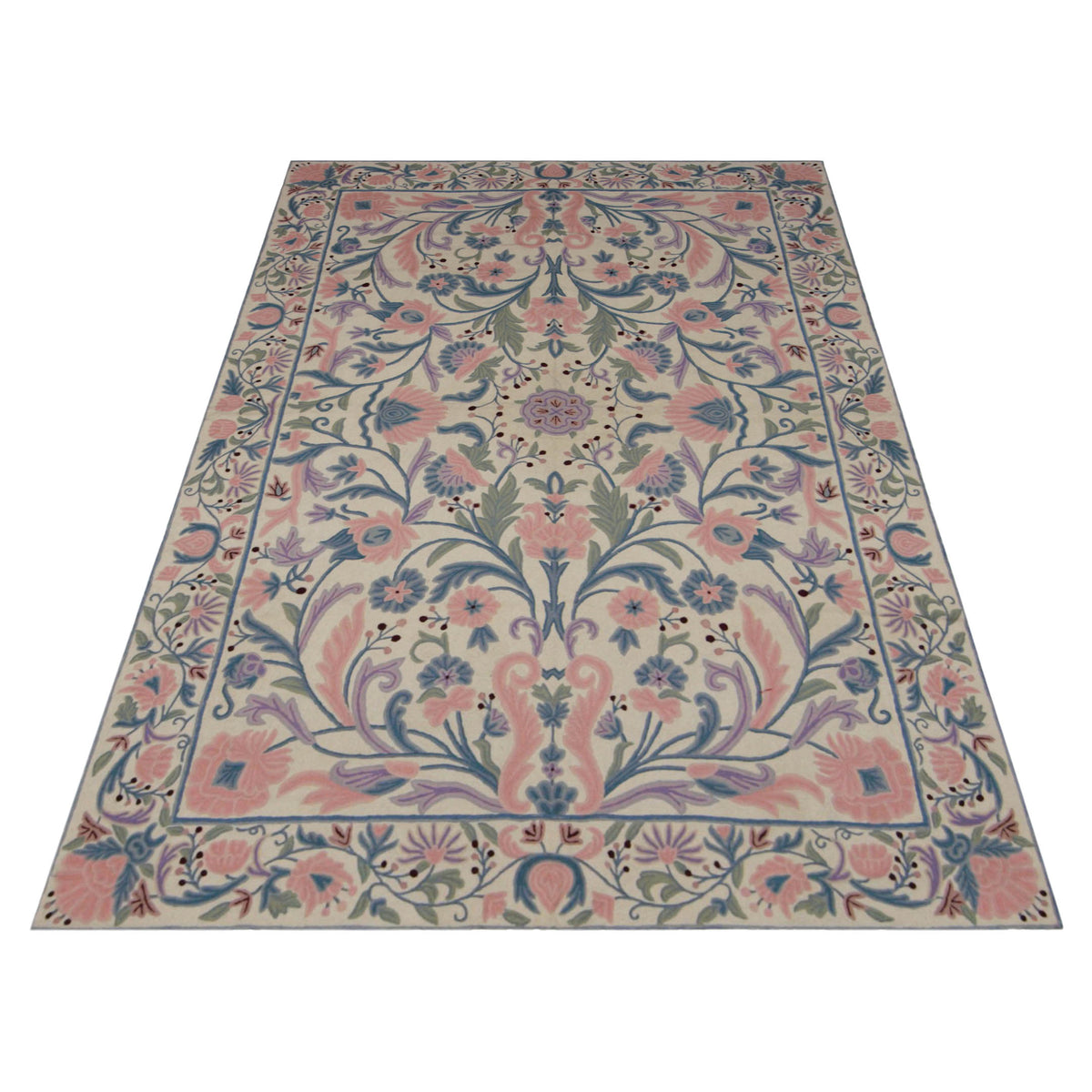 Aira Chainstich 66795 Pink Ivory Kilim Flatweave Rug