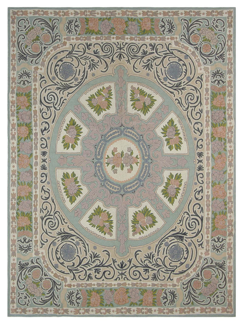 Aira Chainstich  Teal Beige Kilim