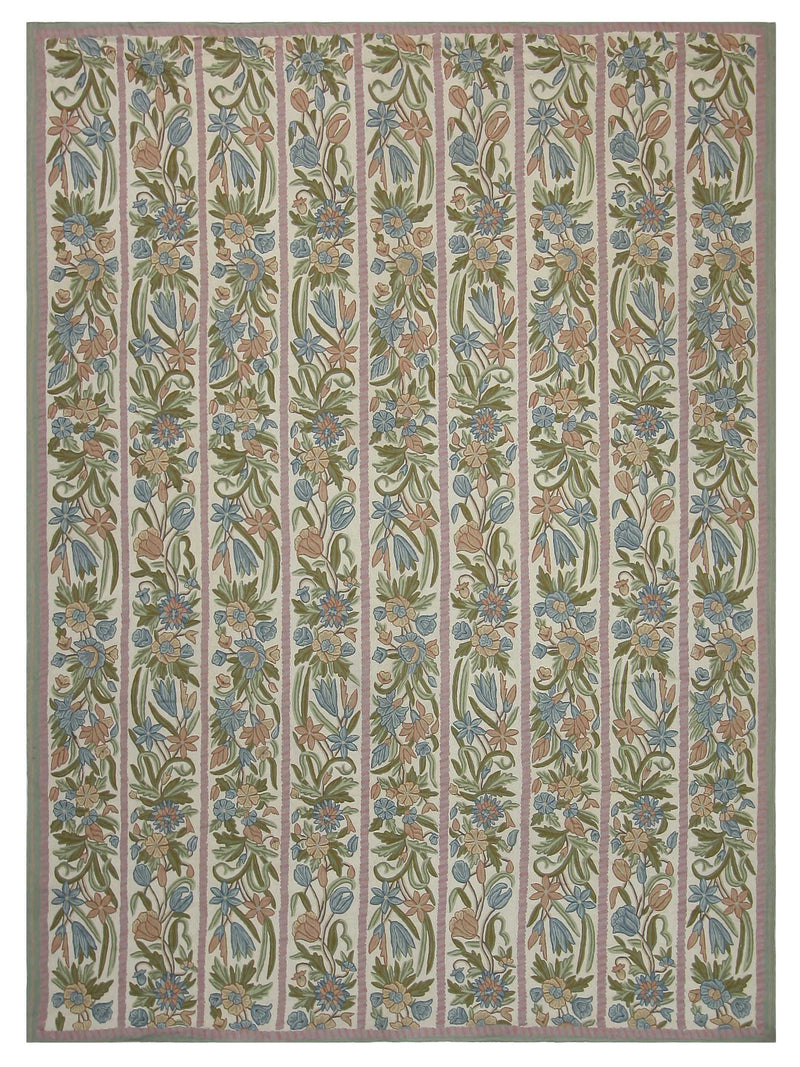 Aira Chainstich  Teal Green Kilim