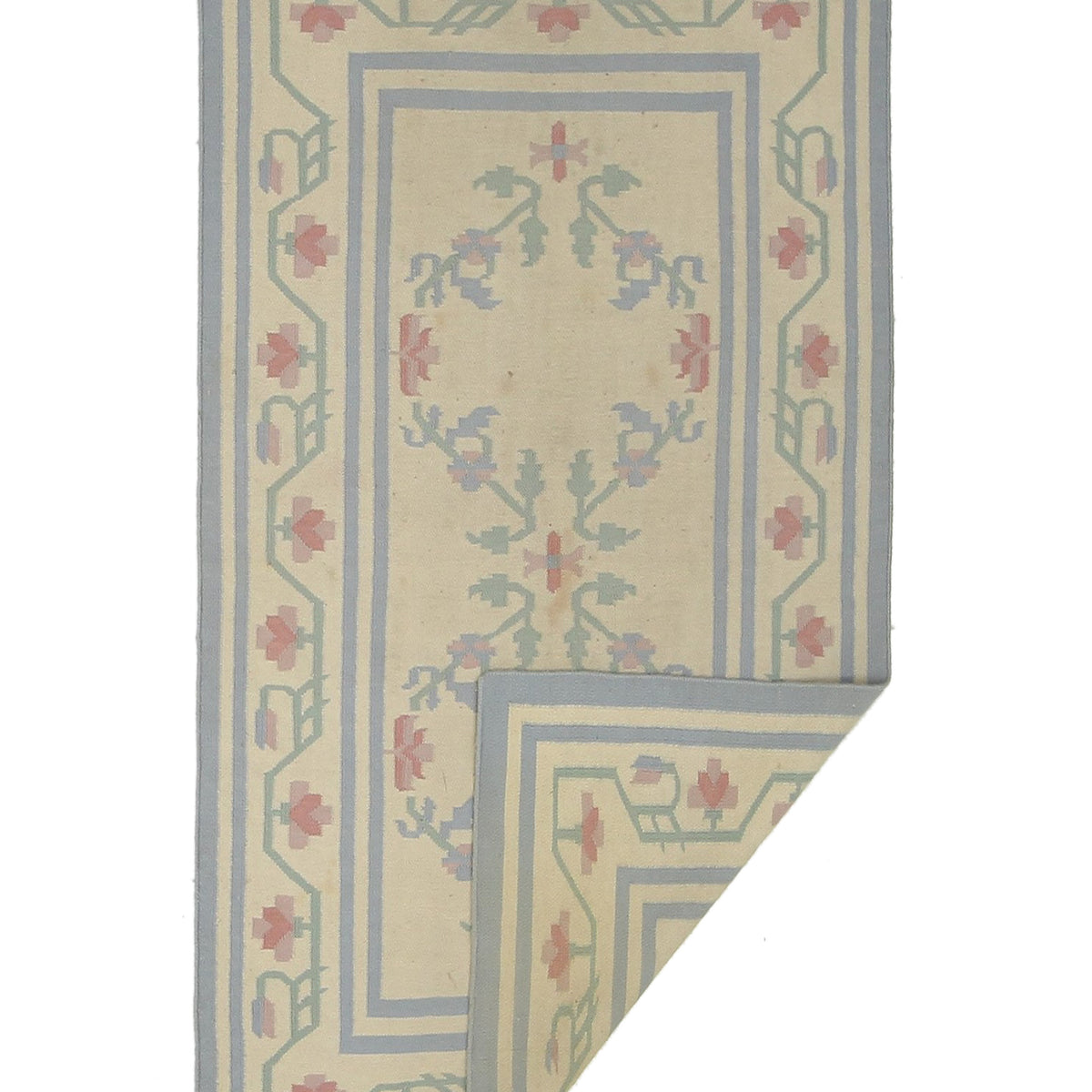 Pacific Dhurrie 66802 Grey Beige Kilim Hand Knotted Rug