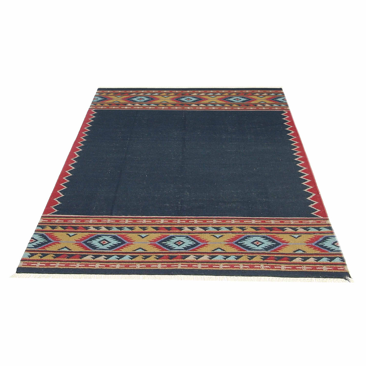 Pacific Dhurrie 66803 Black Multi Kilim Hand Knotted Rug