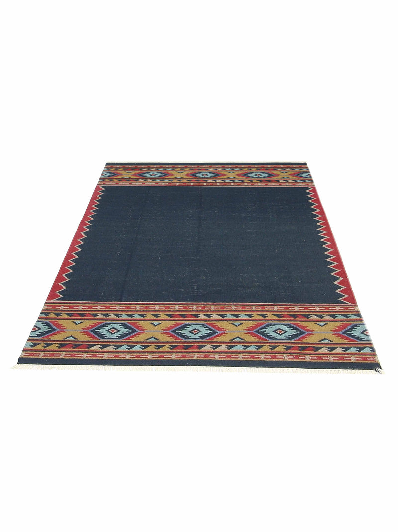 Pacific Dhurrie 66803 Black Multi Kilim Hand Knotted Rug