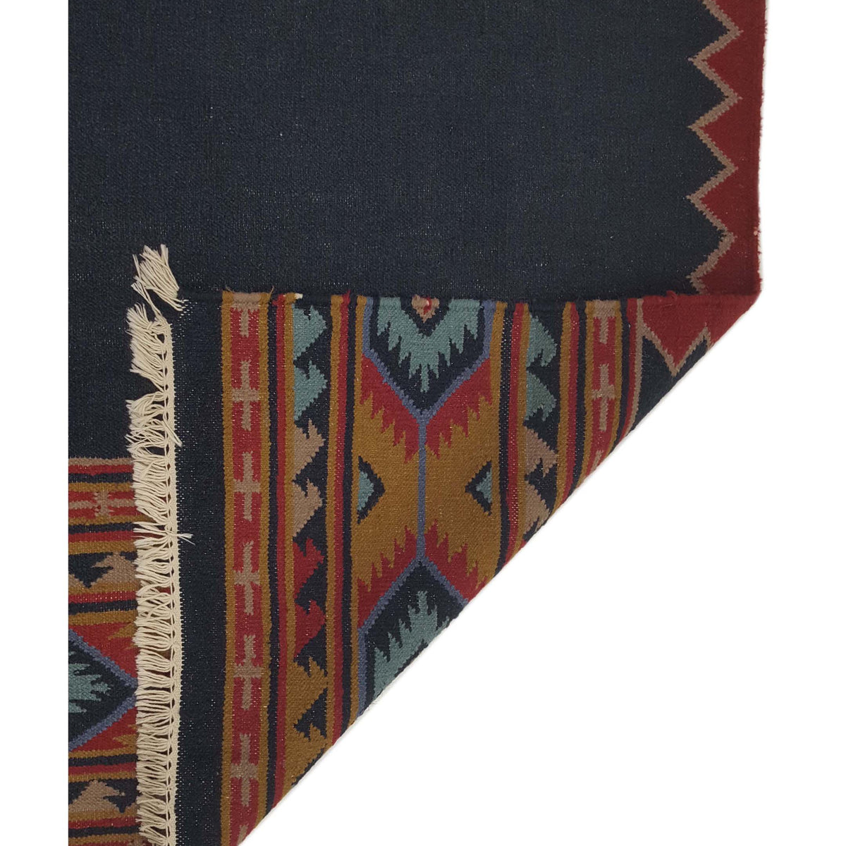 Pacific Dhurrie 66803 Black Multi Kilim Hand Knotted Rug