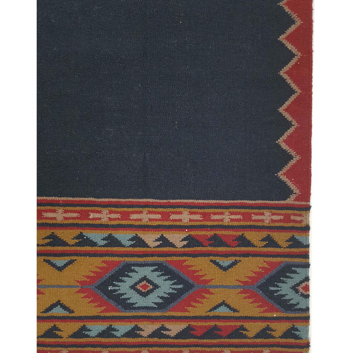 Pacific Dhurrie 66803 Black Multi Kilim Hand Knotted Rug