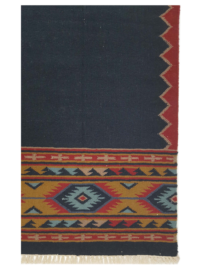 Pacific Dhurrie 66803 Black Multi Kilim Hand Knotted Rug
