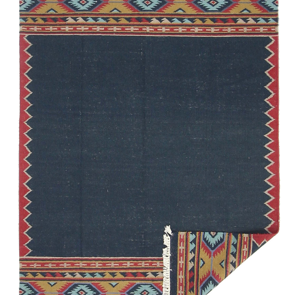 Pacific Dhurrie 66803 Black Multi Kilim Hand Knotted Rug