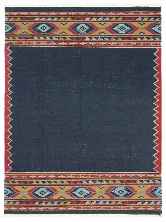 Pacific Dhurrie  Black Multi Kilim