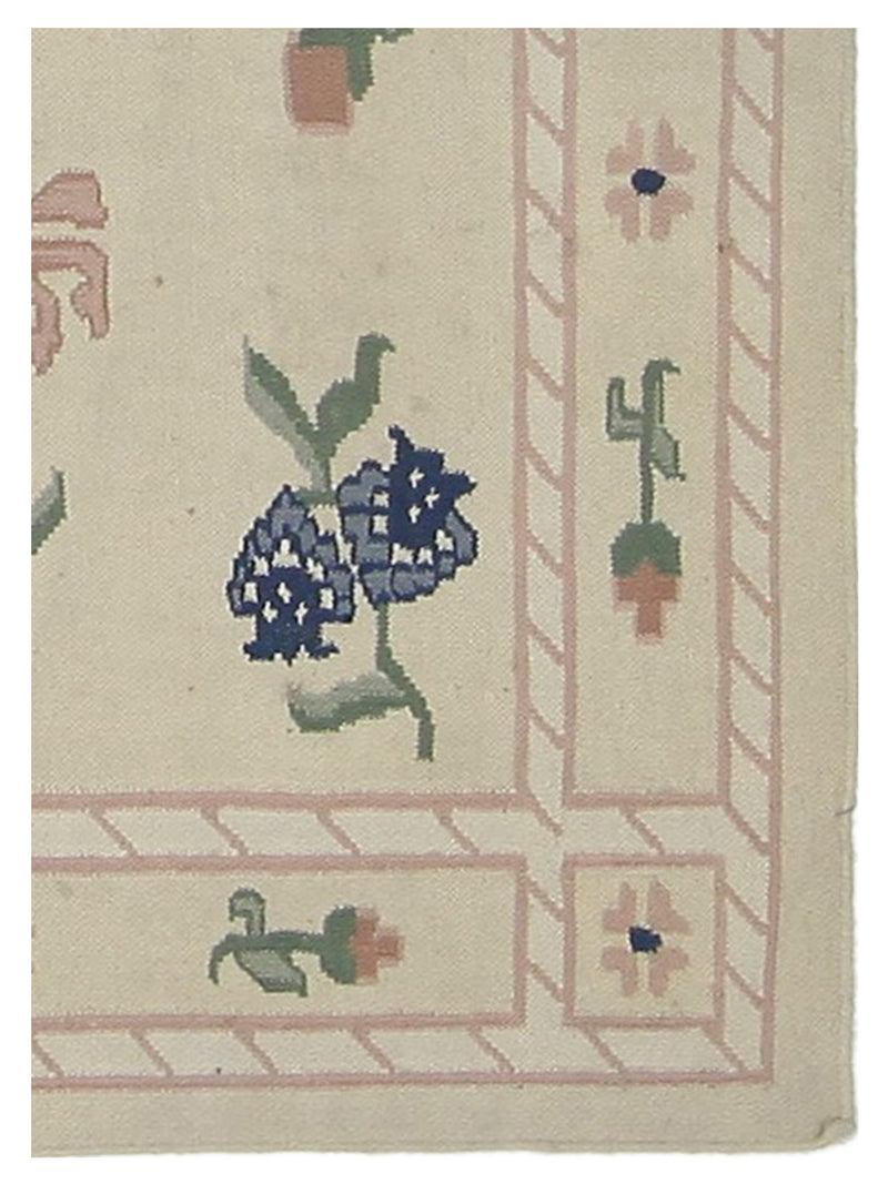 Pacific Dhurrie 66806 Ivory Ivory Kilim Hand Knotted Rug