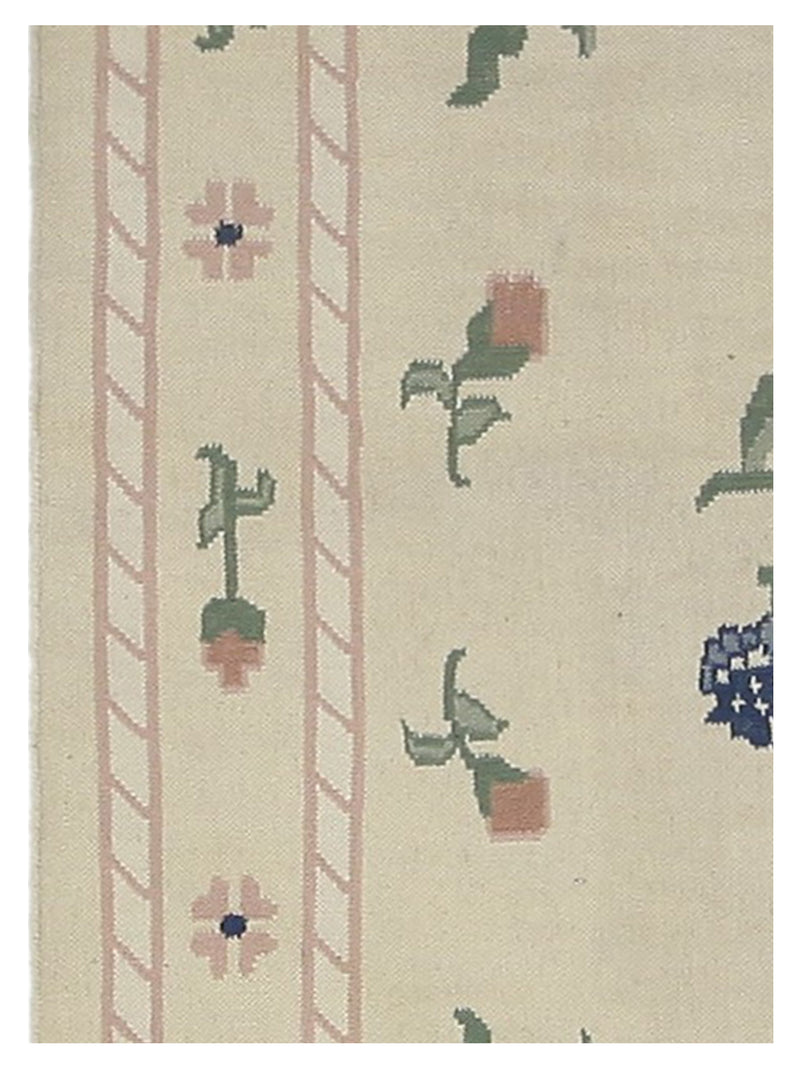 Pacific Dhurrie 66806 Ivory Ivory Kilim Hand Knotted Rug