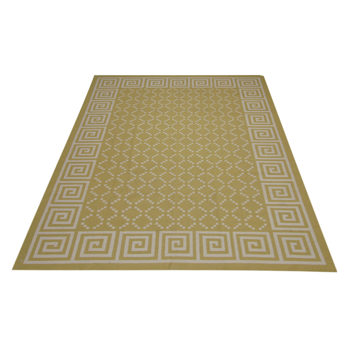 Pacific Dhurrie 66808 Lime Ivory Kilim Hand Knotted Rug