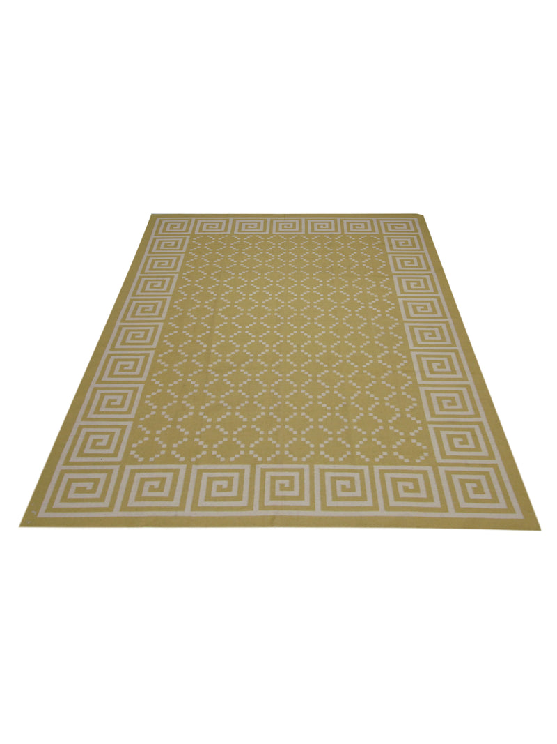 Pacific Dhurrie 66808 Lime Ivory Kilim Hand Knotted Rug