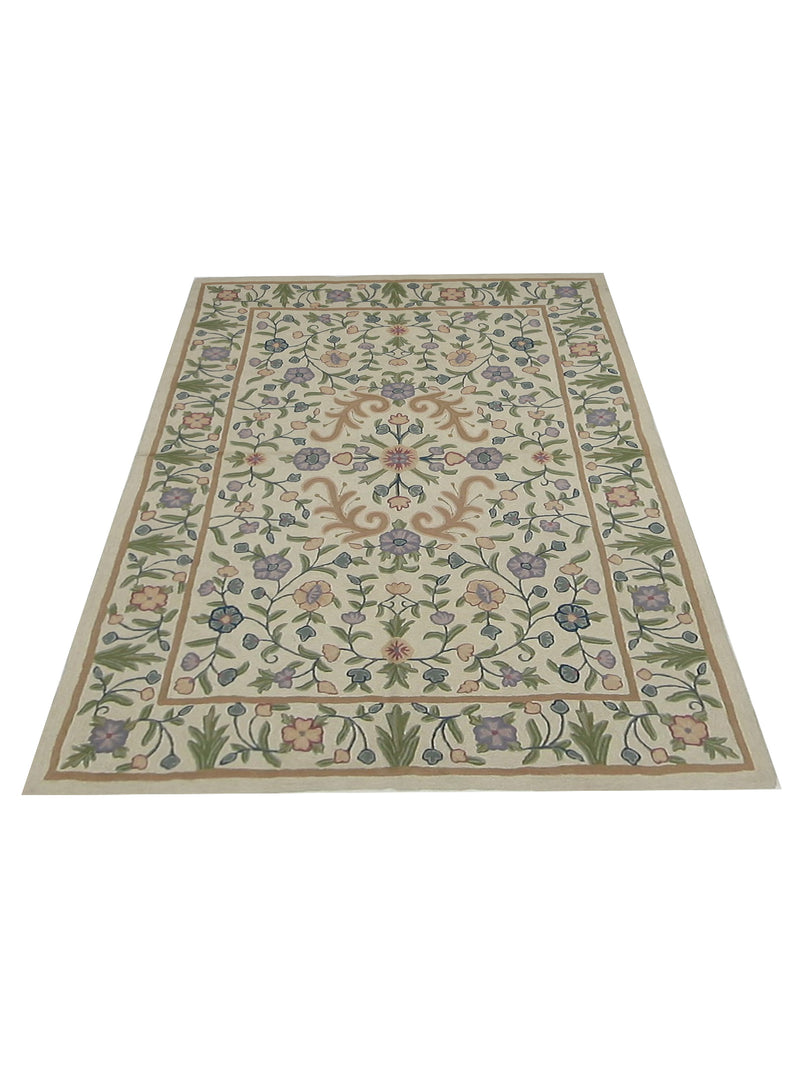 Aira Chainstich 66809 Ivory Ivory Kilim Flatweave Rug
