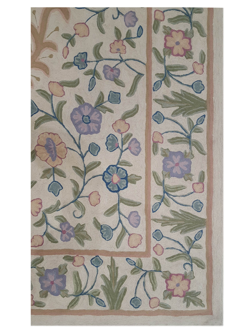 Aira Chainstich 66809 Ivory Ivory Kilim Flatweave Rug