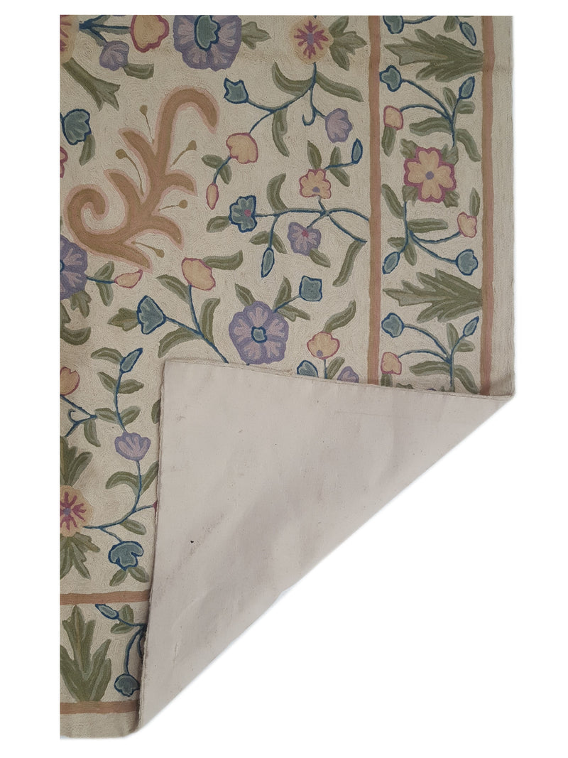 Aira Chainstich 66809 Ivory Ivory Kilim Flatweave Rug