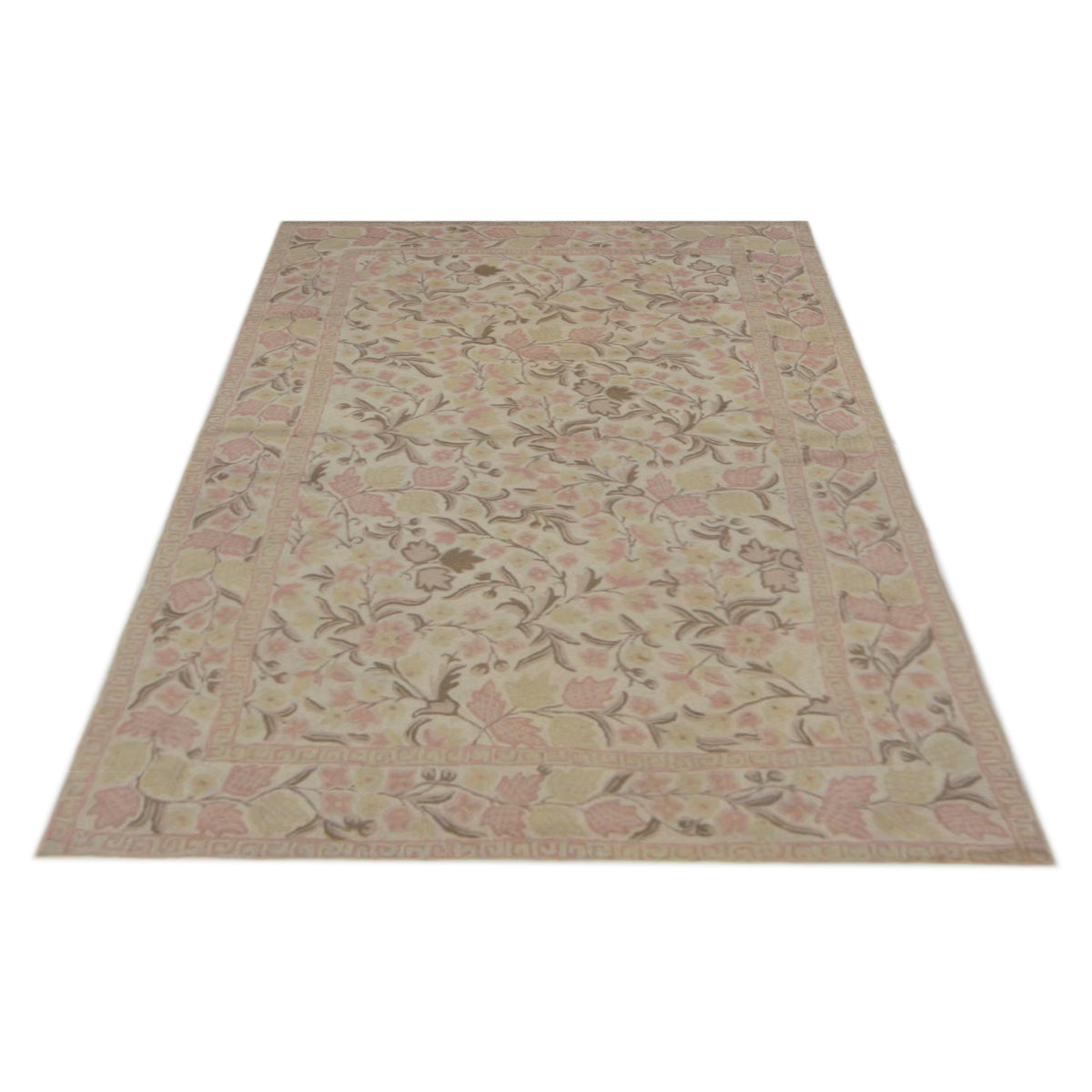 Aira Chainstich 66810 Ivory Pink Kilim Flatweave Rug