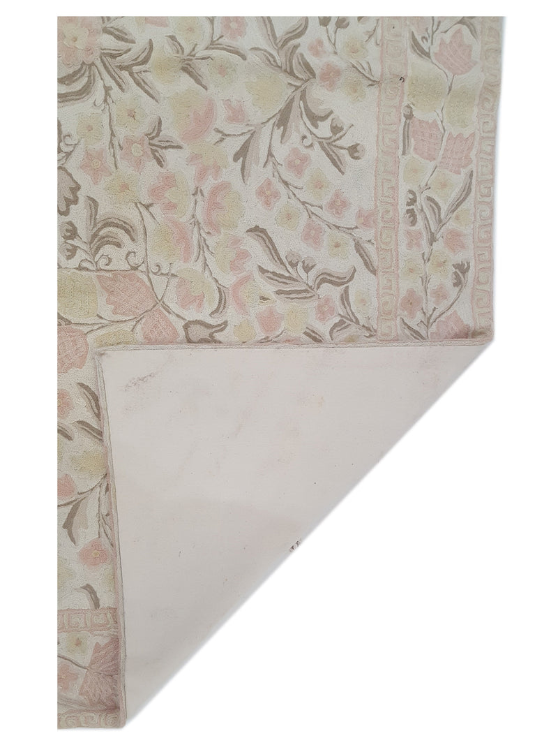 Aira Chainstich 66810 Ivory Pink Kilim Flatweave Rug